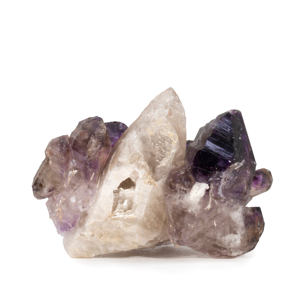 Amethyst with Quartz 3.9 inch Natural Crystal Specimen - Brazil - HHX-129 - Crystalarium