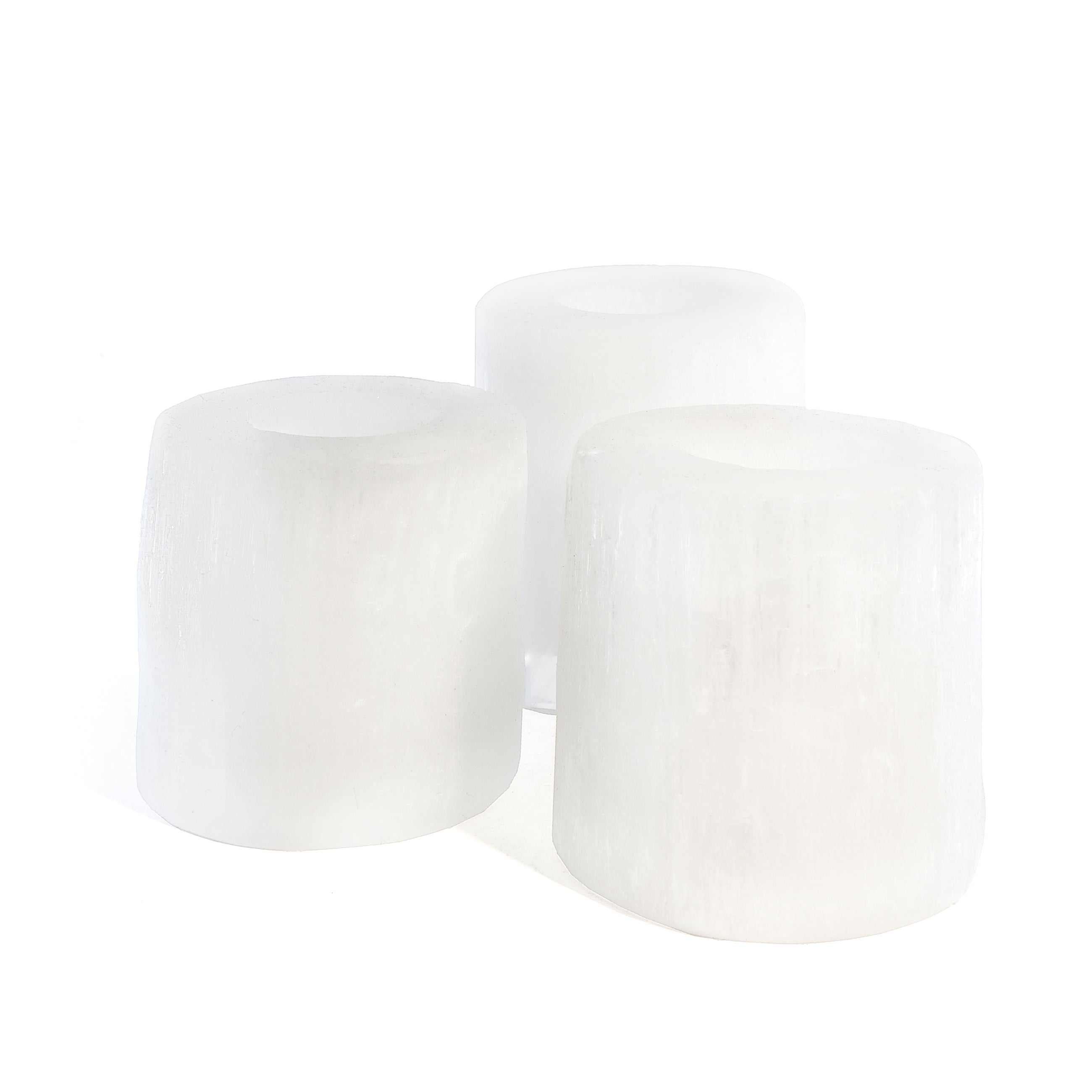 Selenite 3.2 inch Natural Crystal Votive Holder - JJR-013 - Crystalarium