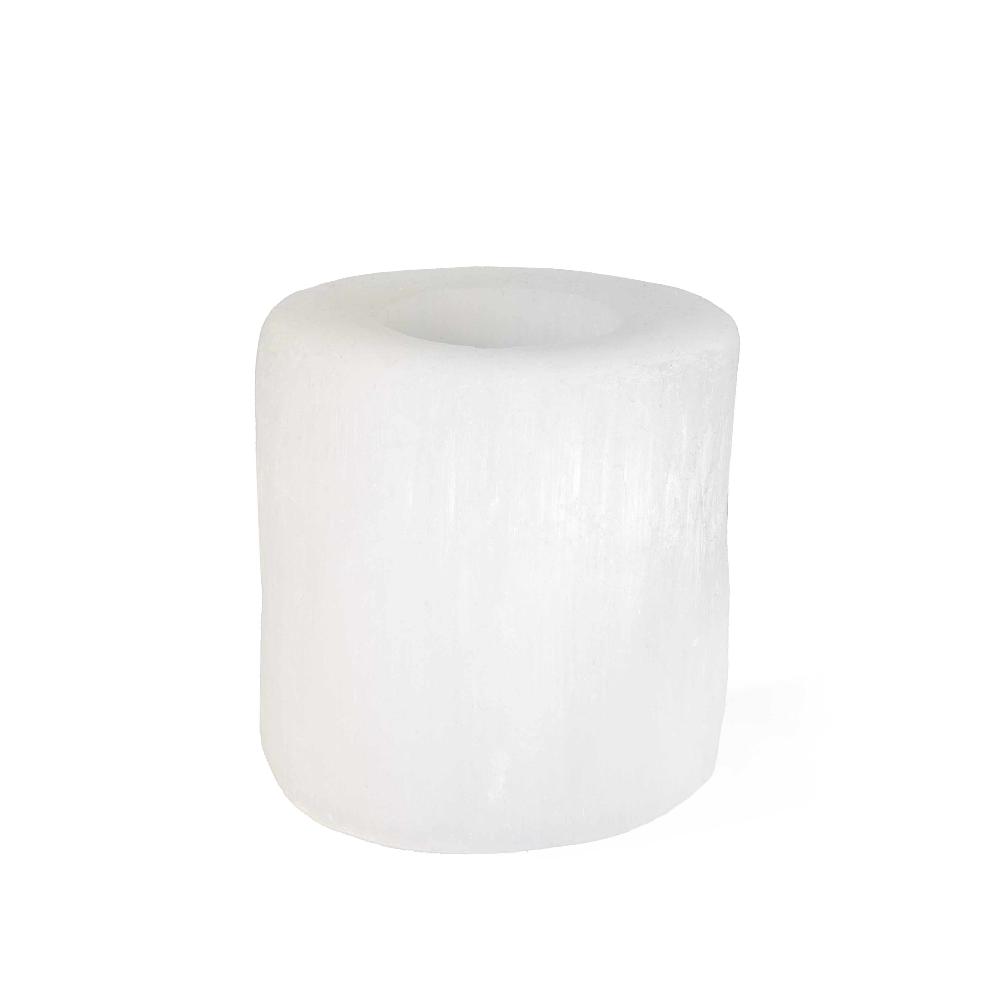 Selenite 3.2 inch Natural Crystal Votive Holder - JJR-013 - Crystalarium