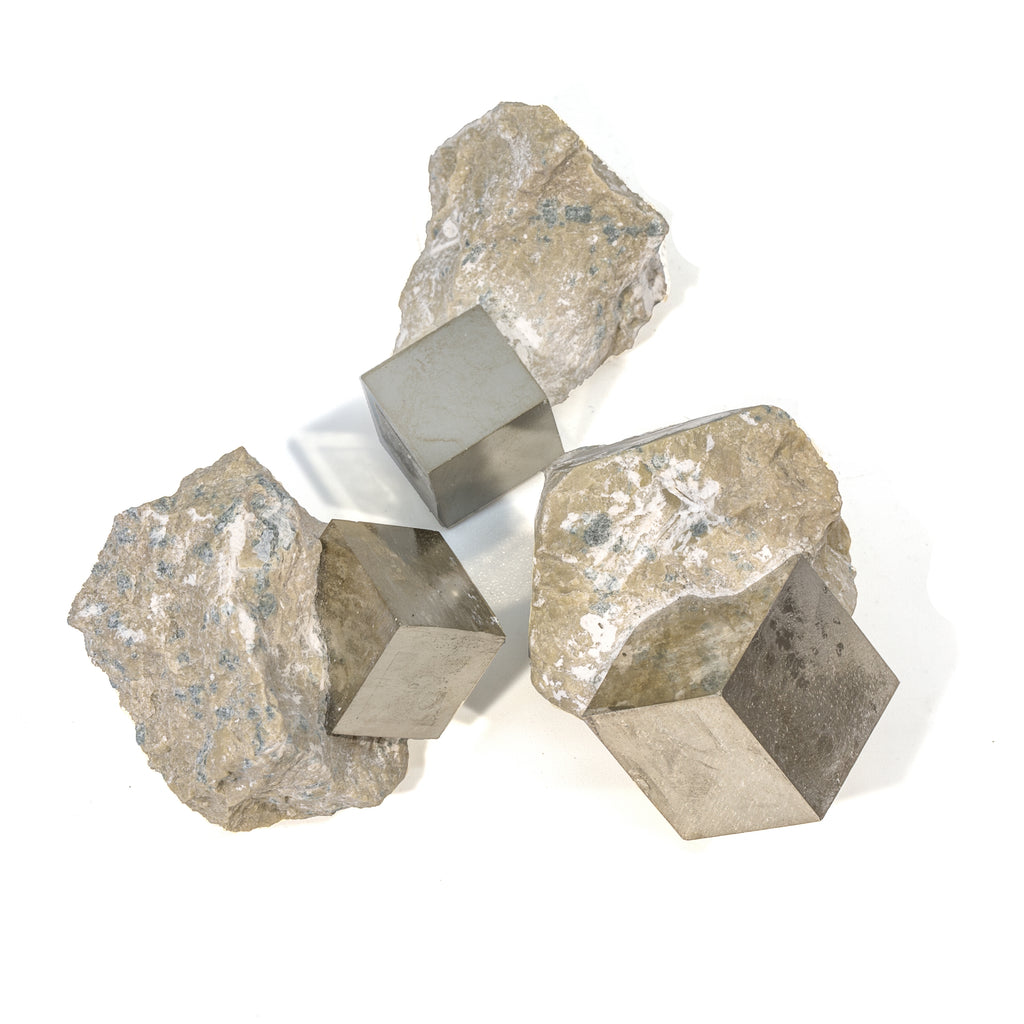 Pyrite Natural Cubic Crystal on Matrix - Spain - JJX-206 - Crystalarium