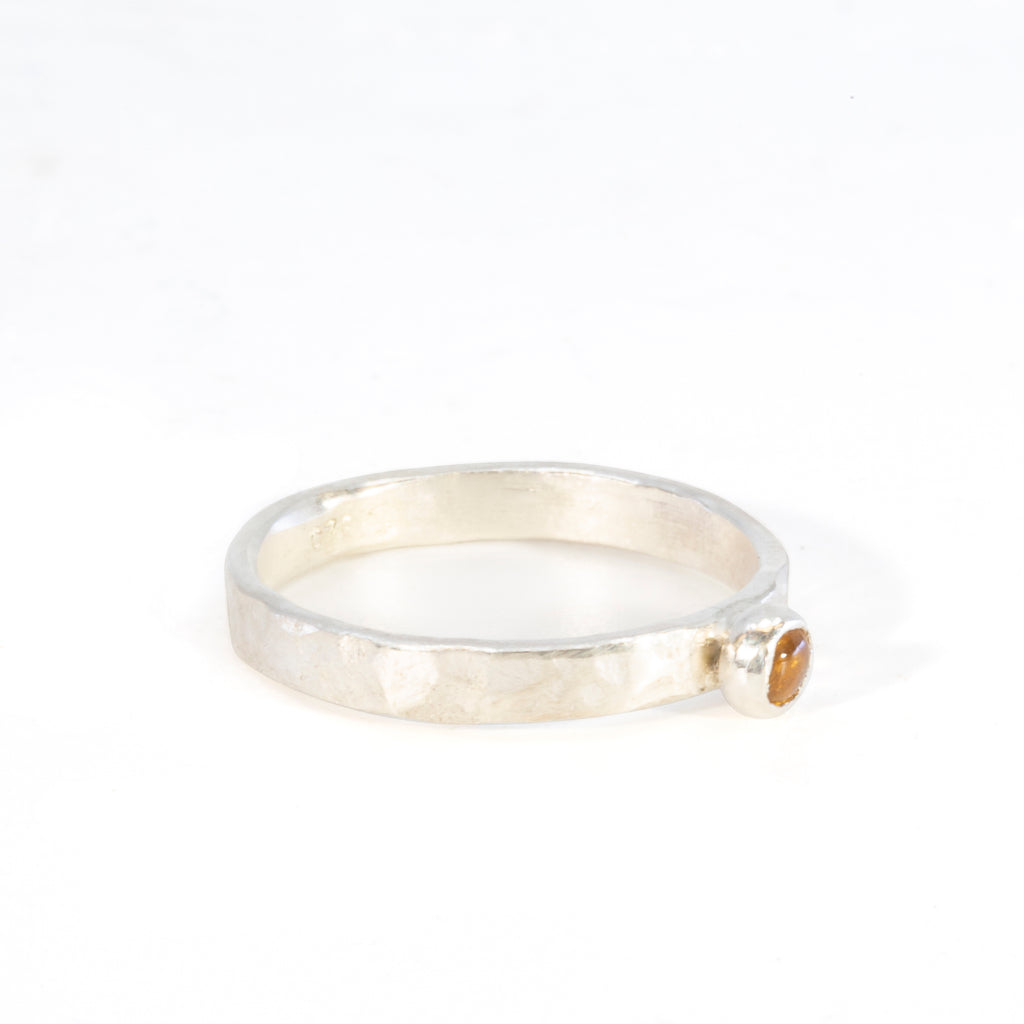 Citrine Stackable Sterling Silver Handcrafted Ring - Ceci Greco Designs - JJW-124C - Crystalarium