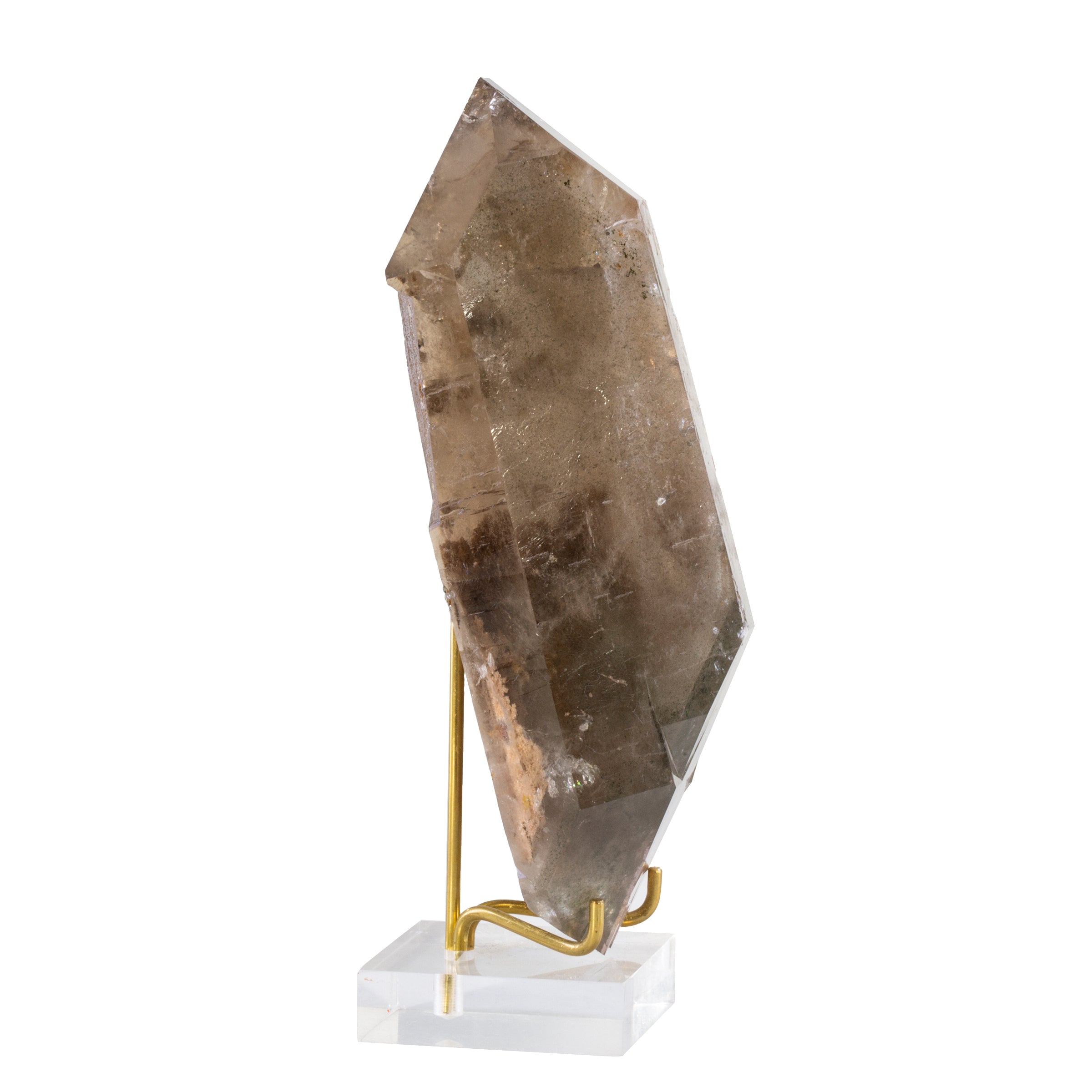Smoky Quartz with Chlorite 5.5 inch Natural Double Terminated Crystal Point - Brazil - HHX-103 - Crystalarium