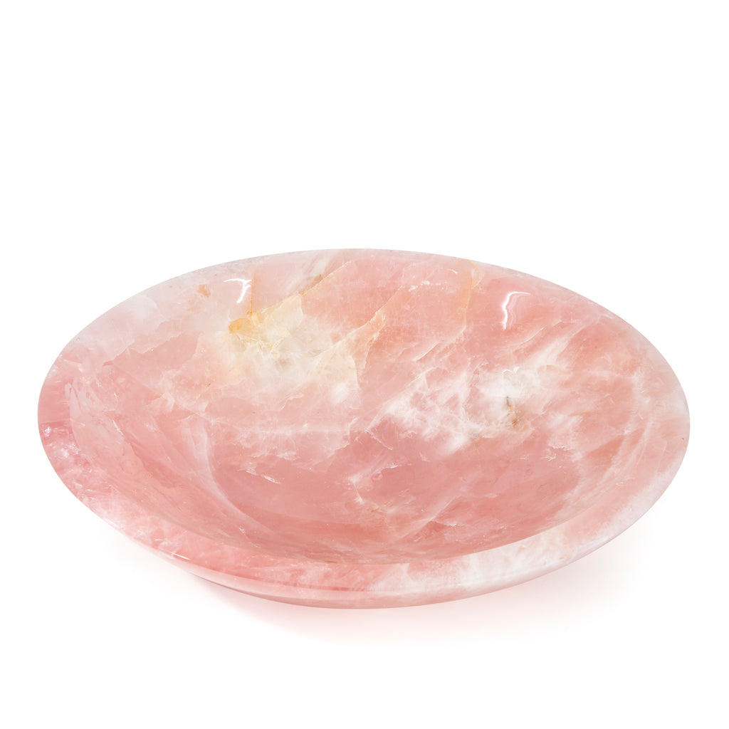 Rose Quartz 15.5 inch 17.1lb Polished Crystal Bowl - Brazil - HHR-031 - Crystalarium