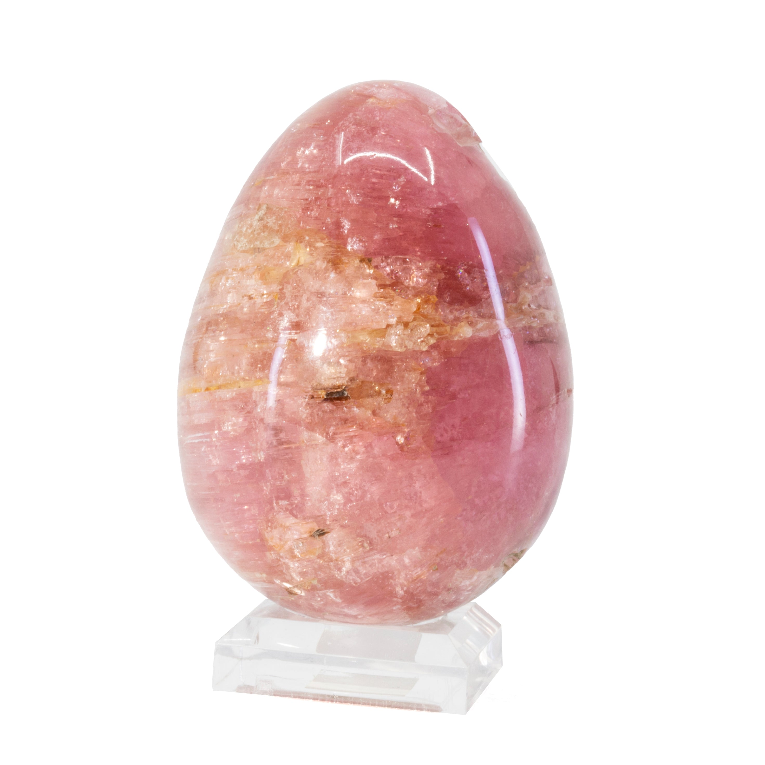 Cat's Eye Pink Tourmaline 1.89 inch Polished Gemstone Egg - Russia - JJL-026 - Crystalarium