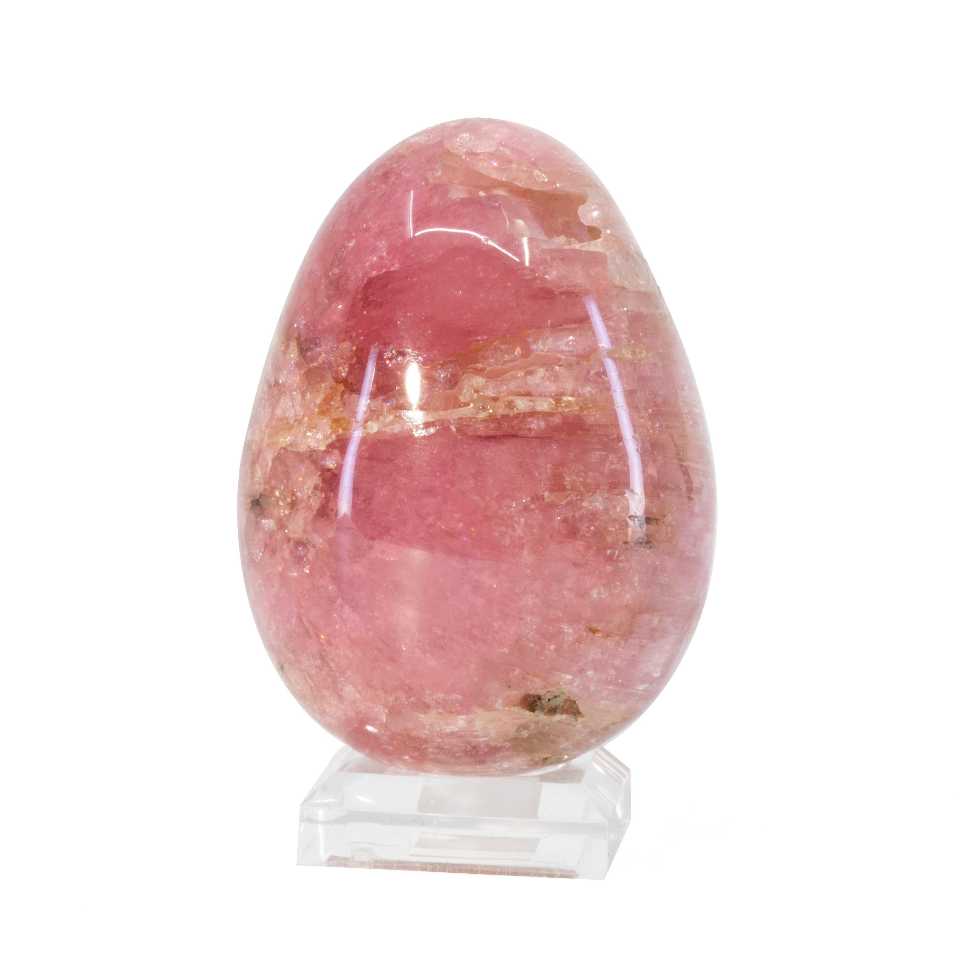 Cat's Eye Pink Tourmaline 1.89 inch Polished Gemstone Egg - Russia - JJL-026 - Crystalarium