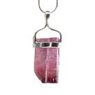 Rubelite Tourmaline 21.88ct Natural Crystal Handcrafted Sterling Silver Twist Pendant - HHO-082 - Crystalarium