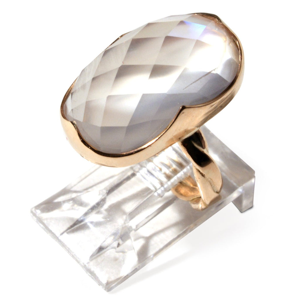 Moonstone 14.12ct Faceted 14K Handcrafted Ring - EEO-025 - Crystalarium