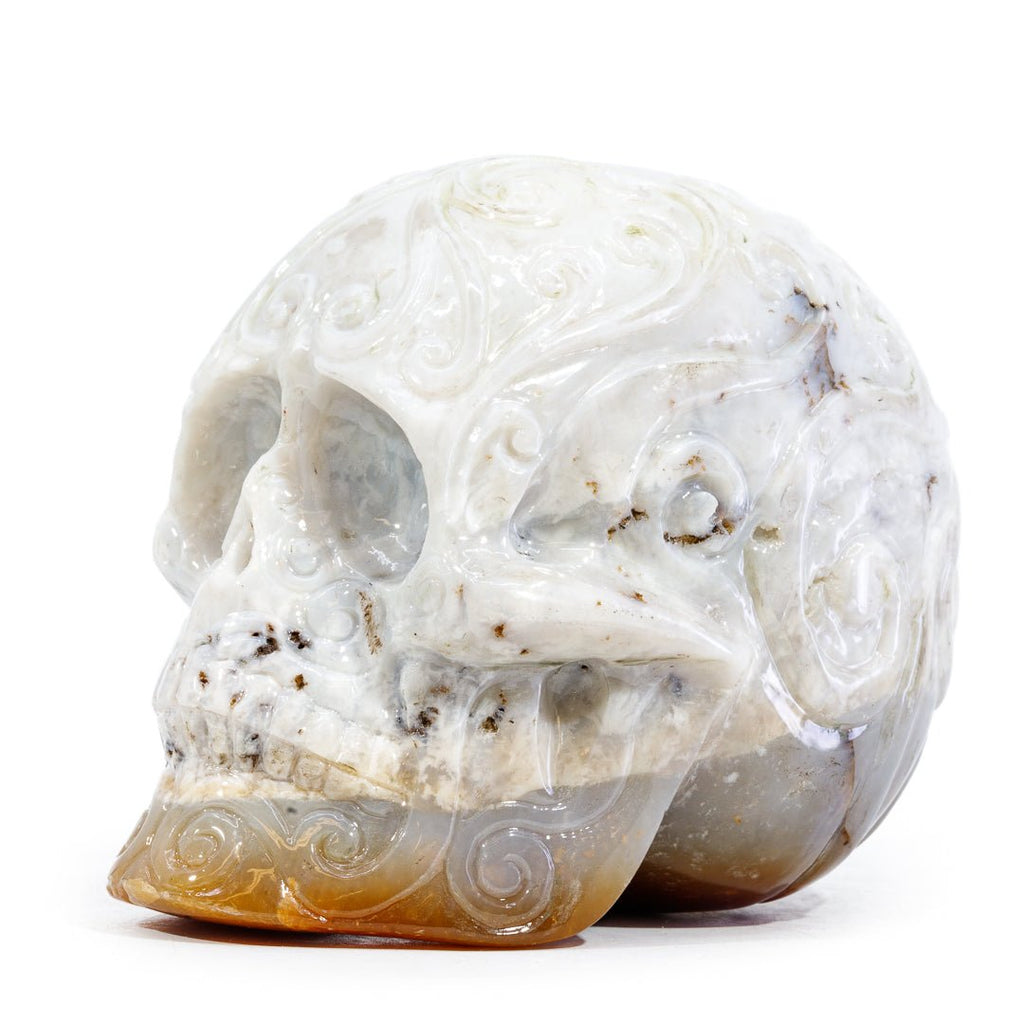 Agate 4.3 Inch 3.8lb Hand Carved Crystal Skull - KKF-007 - Crystalarium