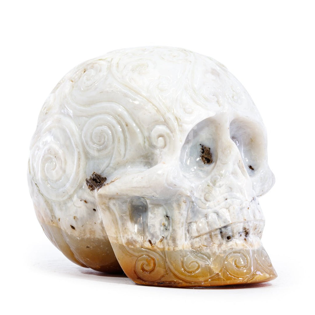 Agate 4.3 Inch 3.8lb Hand Carved Crystal Skull - KKF-007 - Crystalarium