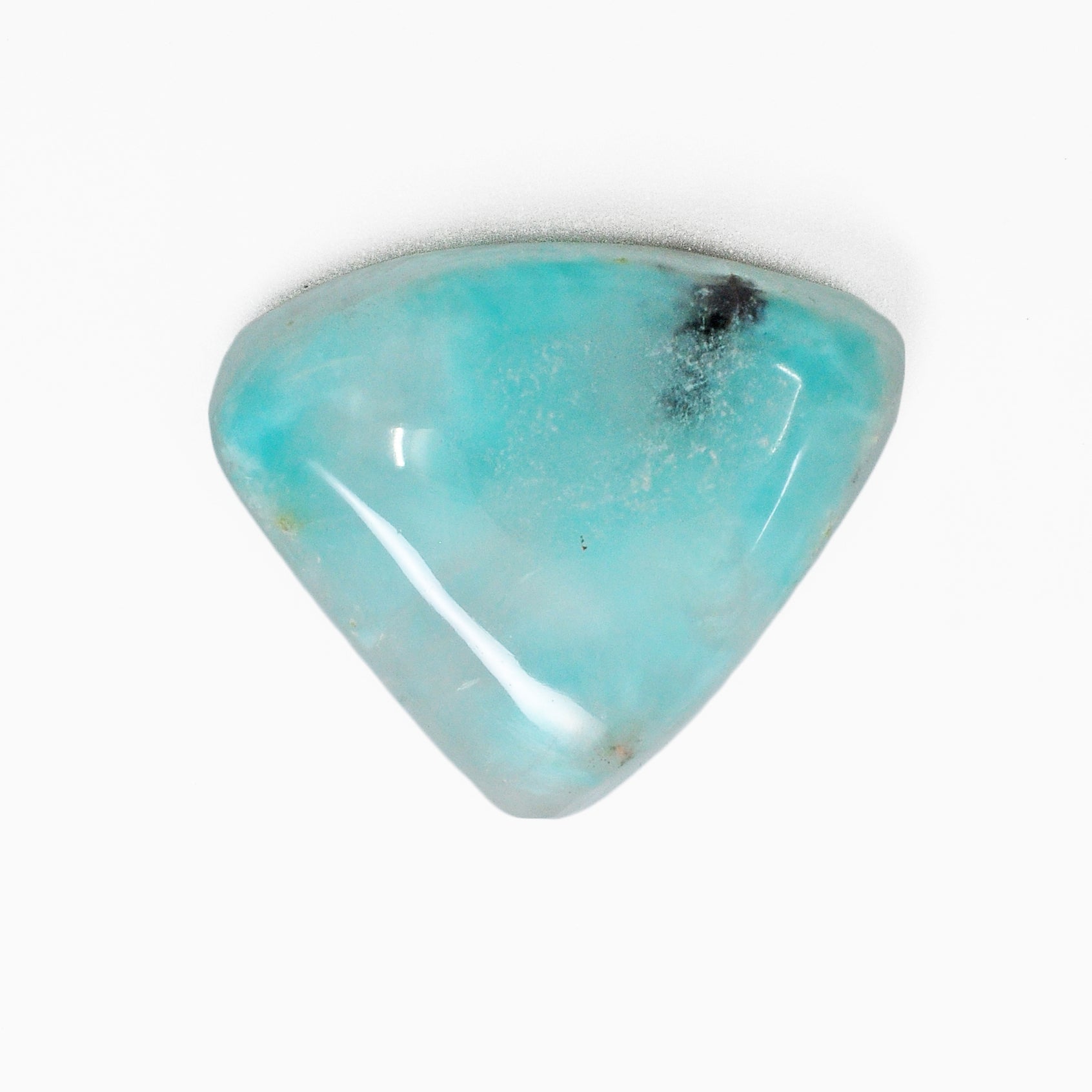 Ajoite in Quartz 26.3 mm 24.73 carats Natural Crystal Polished Triangular Cabochon