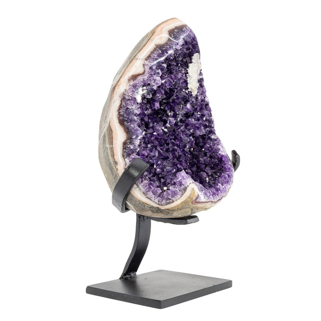 Amethyst 9.7 Inch 6.17lb Natural Crystal Geode on Stand - Uruguay - KKX-154 - Crystalarium