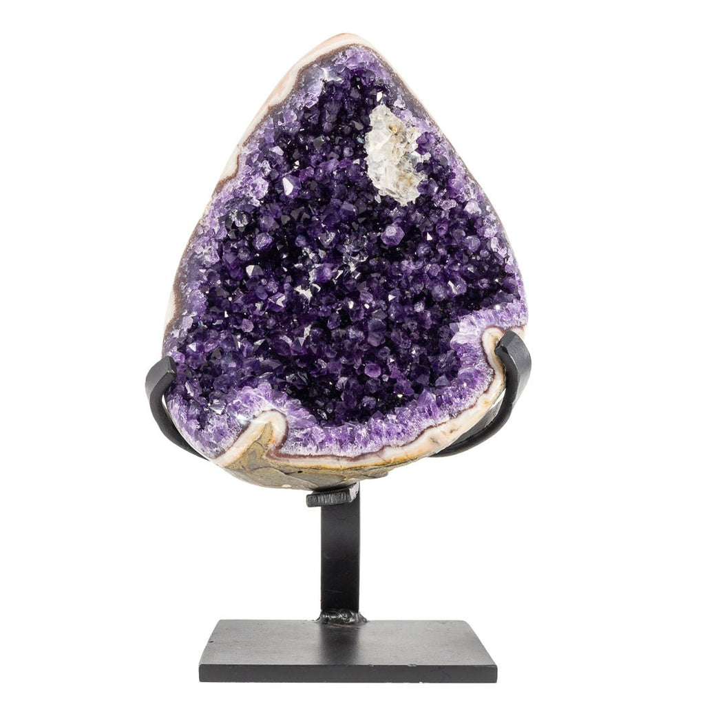 Amethyst 9.7 Inch 6.17lb Natural Crystal Geode on Stand - Uruguay - KKX-154 - Crystalarium