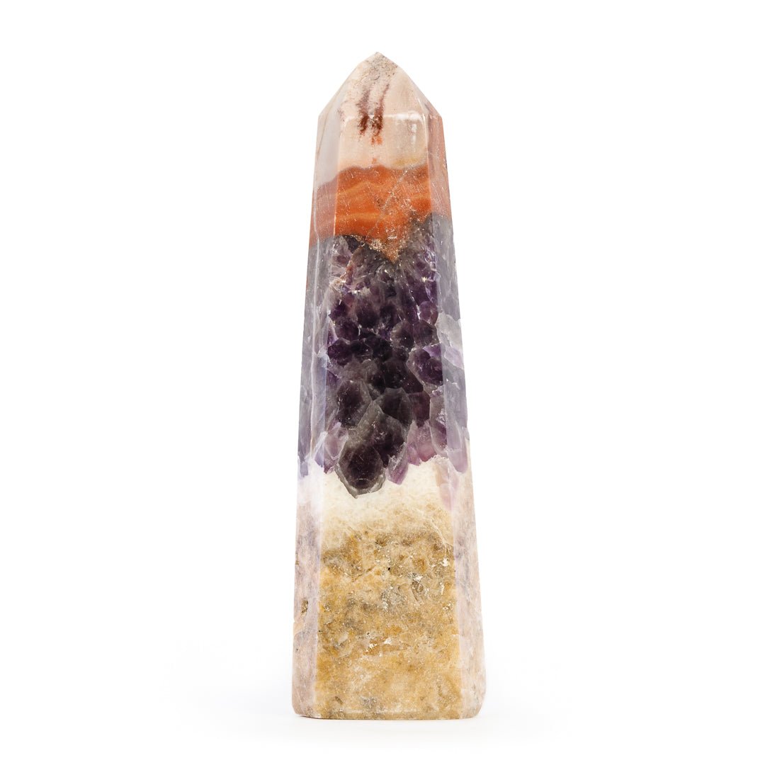 Amethyst, Quartz, and Jasper 11.5 Inch 4.67lb Polished Crystal Tower - KKH-339 - Crystalarium