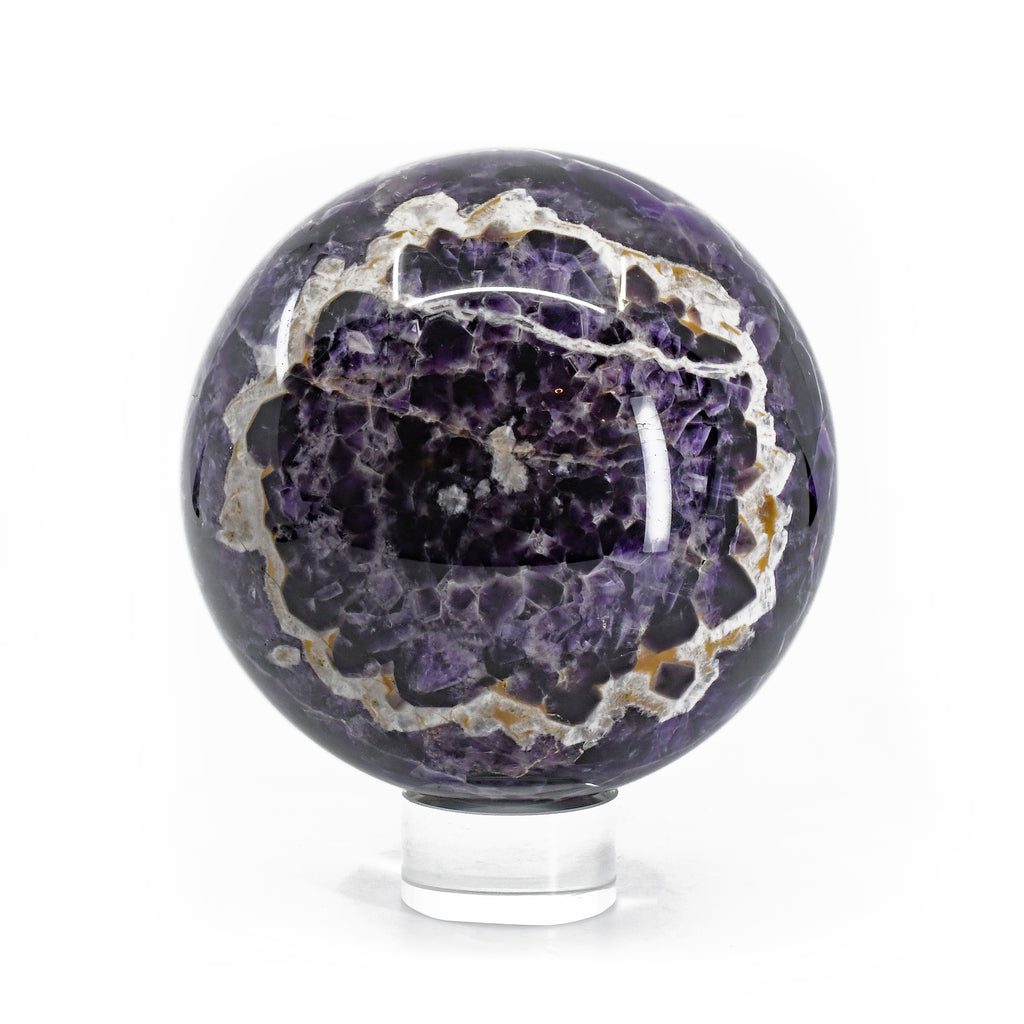 Chevron Amethyst 4.4 inch 4.37 lb Polished Crystal Sphere - Tanzania - CCL-055 - Crystalarium