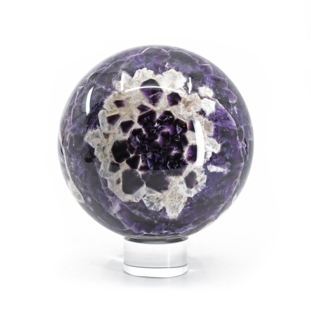 Chevron Amethyst 4.4 inch 4.37 lb Polished Crystal Sphere - Tanzania - CCL-055 - Crystalarium