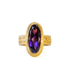 Amethyst 7 Carat Oval Faceted 22K Handcrafted Gemstone Ring - JJO-221 - Crystalarium