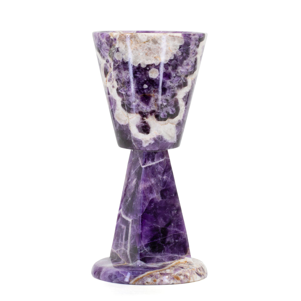 Chevron Amethyst 6.5 inch Handcrafted Crystal Goblet - CCR-071 - Crystalarium