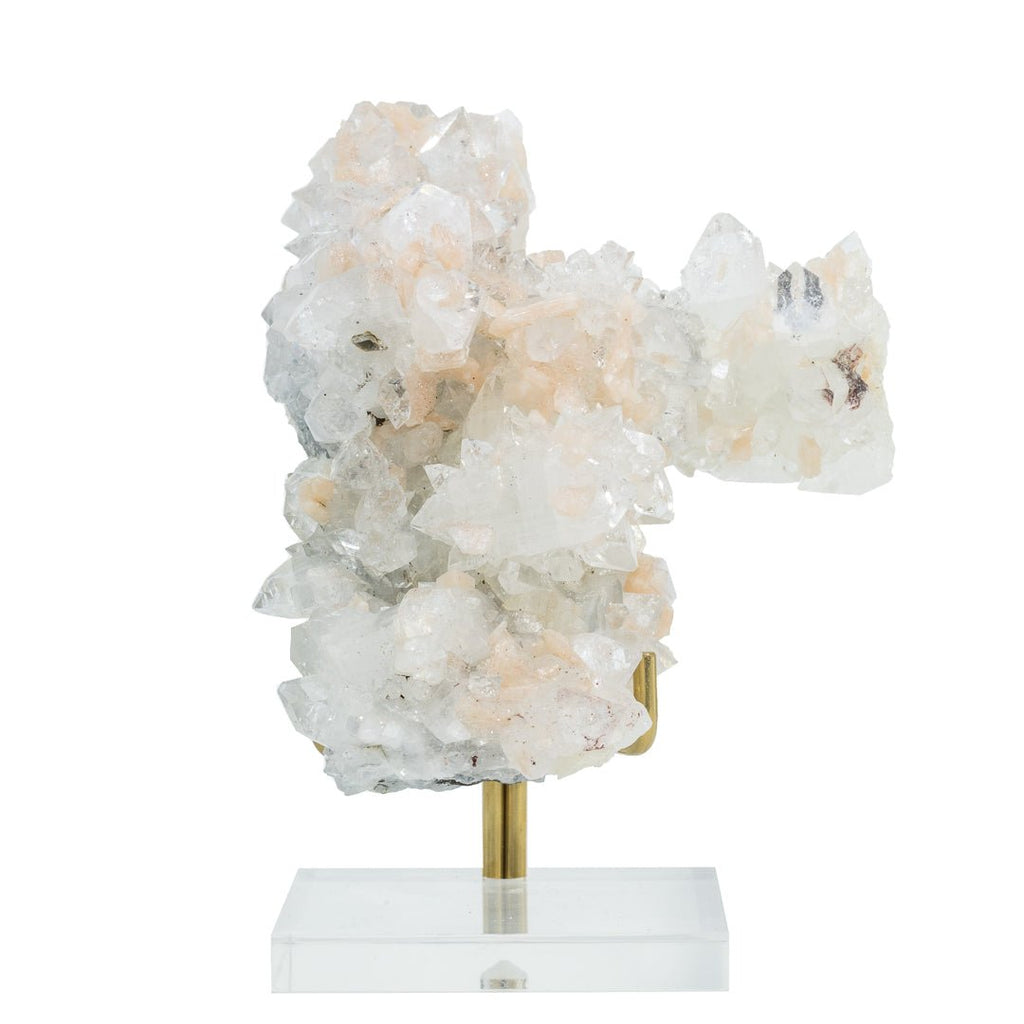 Apophyllite with Stilbite 7.8 Inch 2.91lb Natural Crystal Cluster - India - KKX-422 - Crystalarium