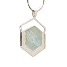 Aquamarine 51.5ct Gem Crystal Slice Sterling Silver Handcrafted Honeycomb Pendant - JJO-062 - Crystalarium