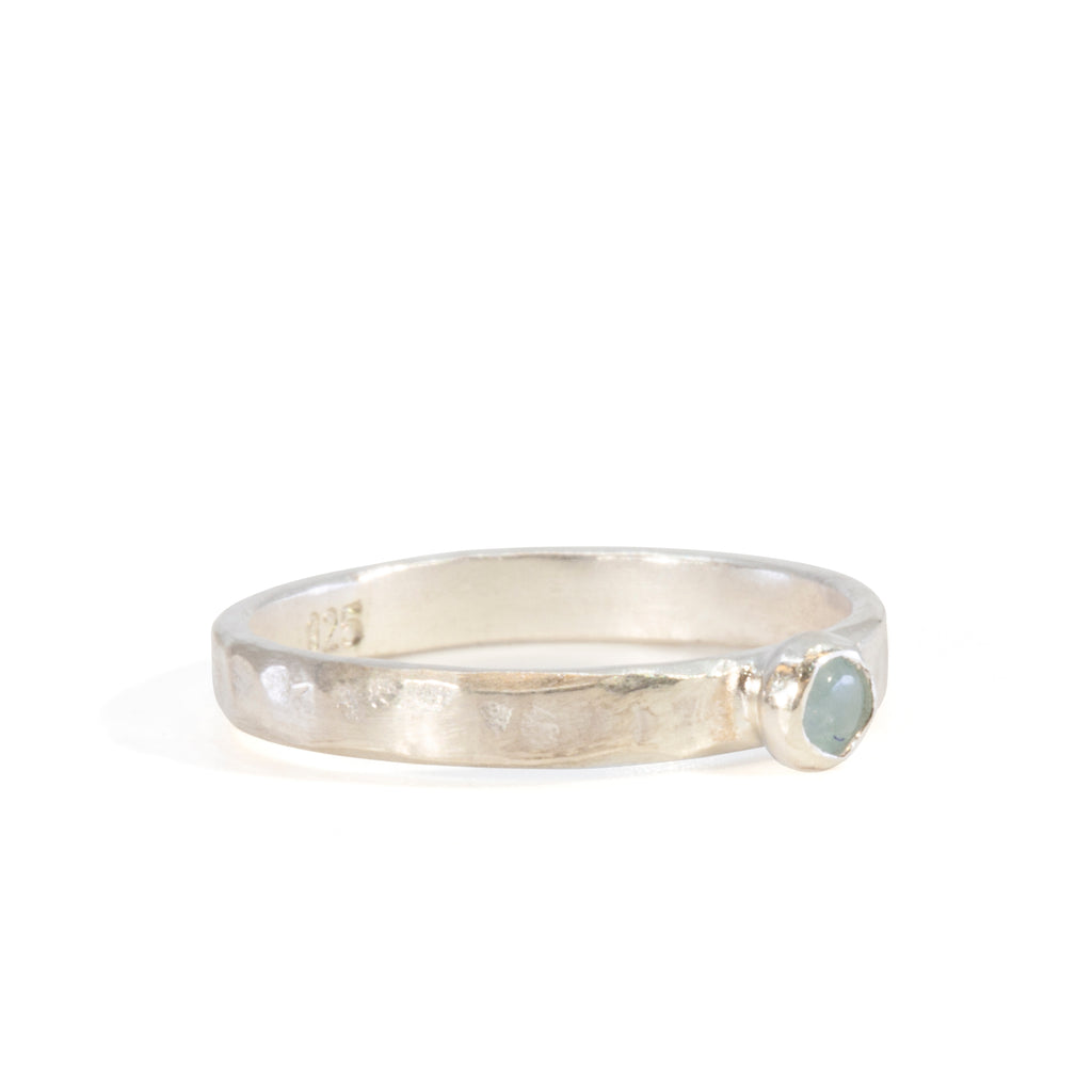 Aquamarine Stackable Sterling Silver Handcrafted Ring - Ceci Greco Designs - JJW-124A - Crystalarium