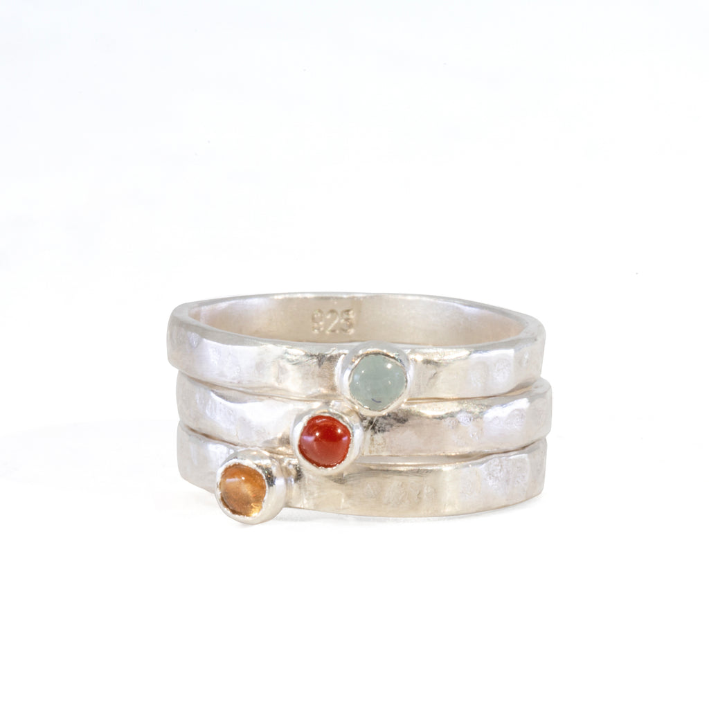 Aquamarine Stackable Sterling Silver Handcrafted Ring - Ceci Greco Designs - JJW-124A - Crystalarium