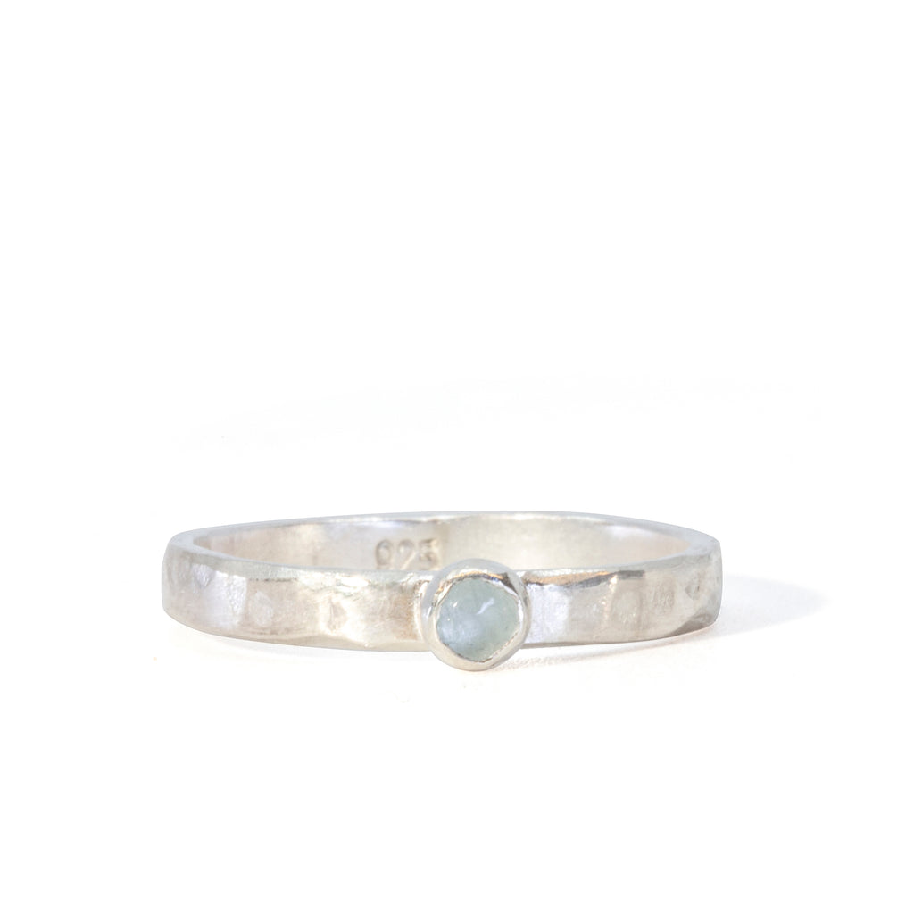 Aquamarine Stackable Sterling Silver Handcrafted Ring - Ceci Greco Designs - JJW-124A - Crystalarium
