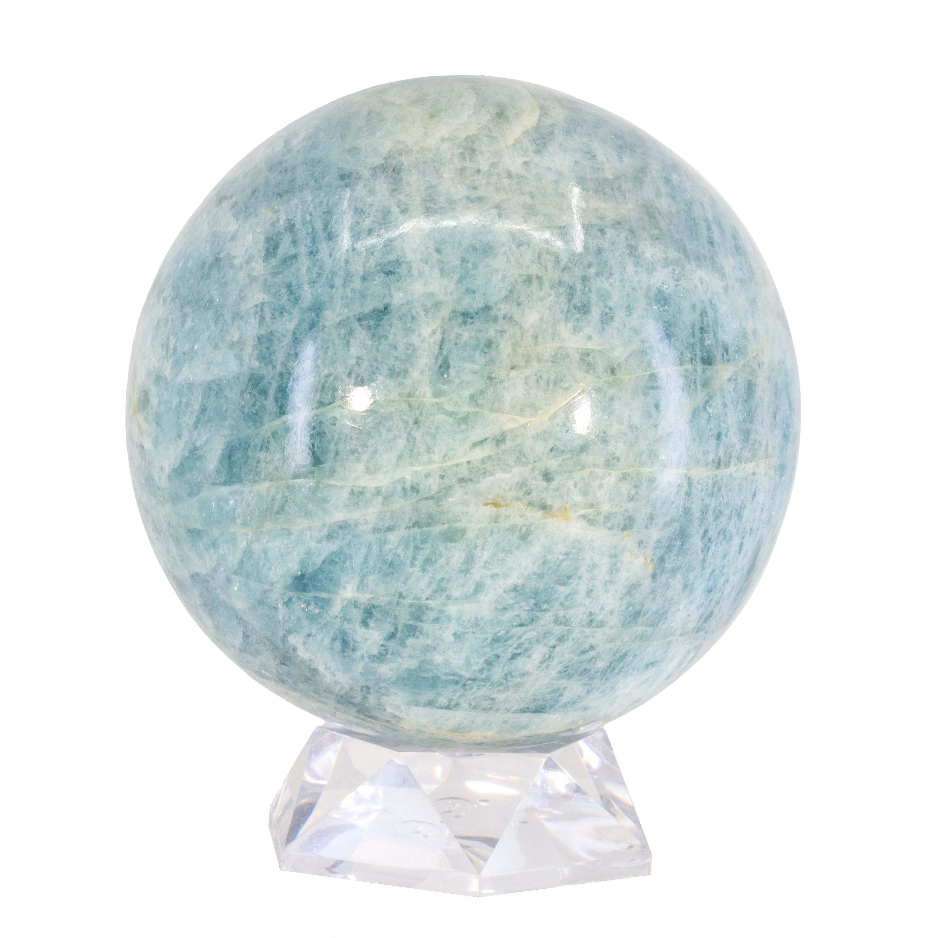 Aquamarine 4.5 inch Polished Crystal Sphere - India - JJL-024 - Crystalarium