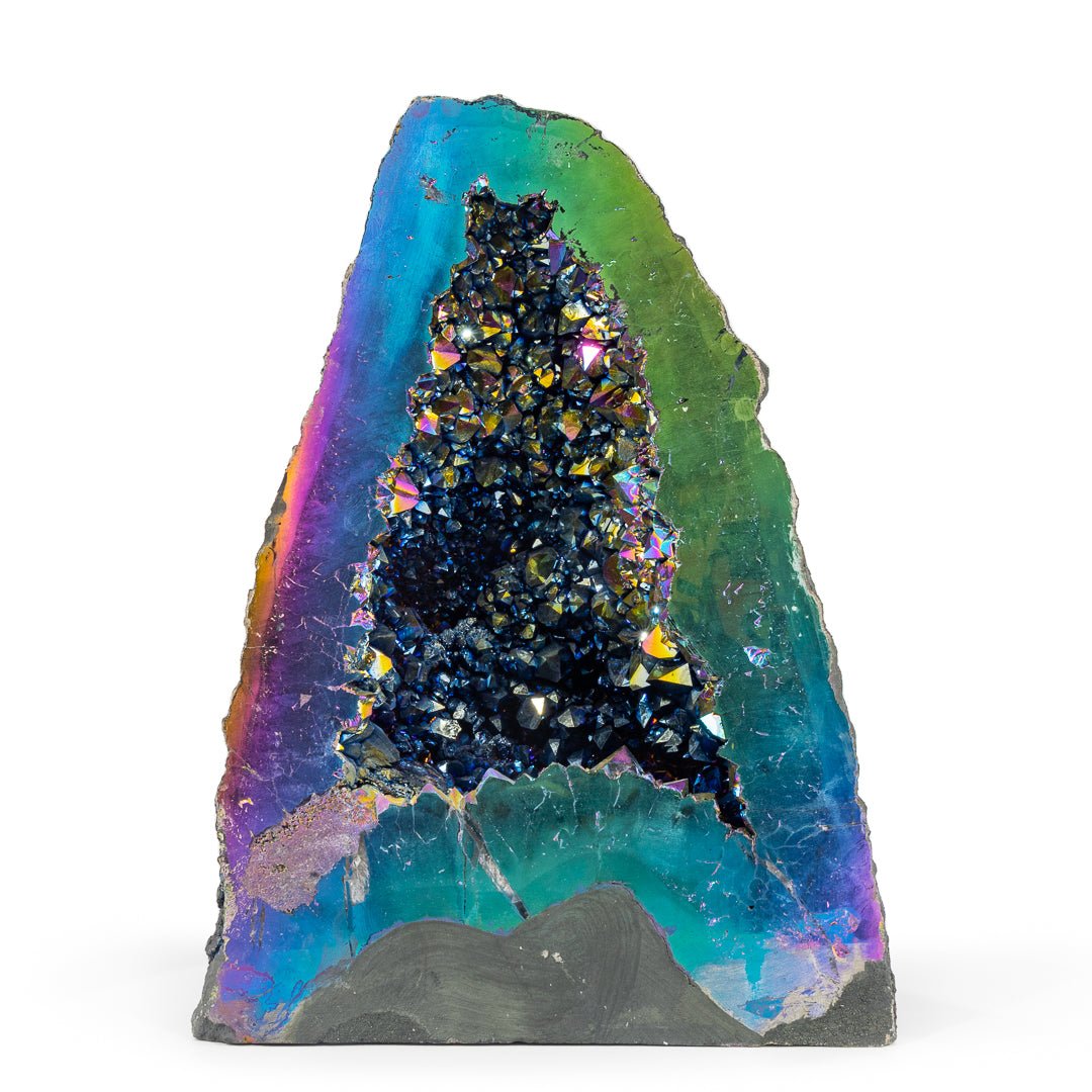 Aura Quartz 11.9 Inch 23.65lb Crystal Geode - Brazil - KKX-313 - Crystalarium