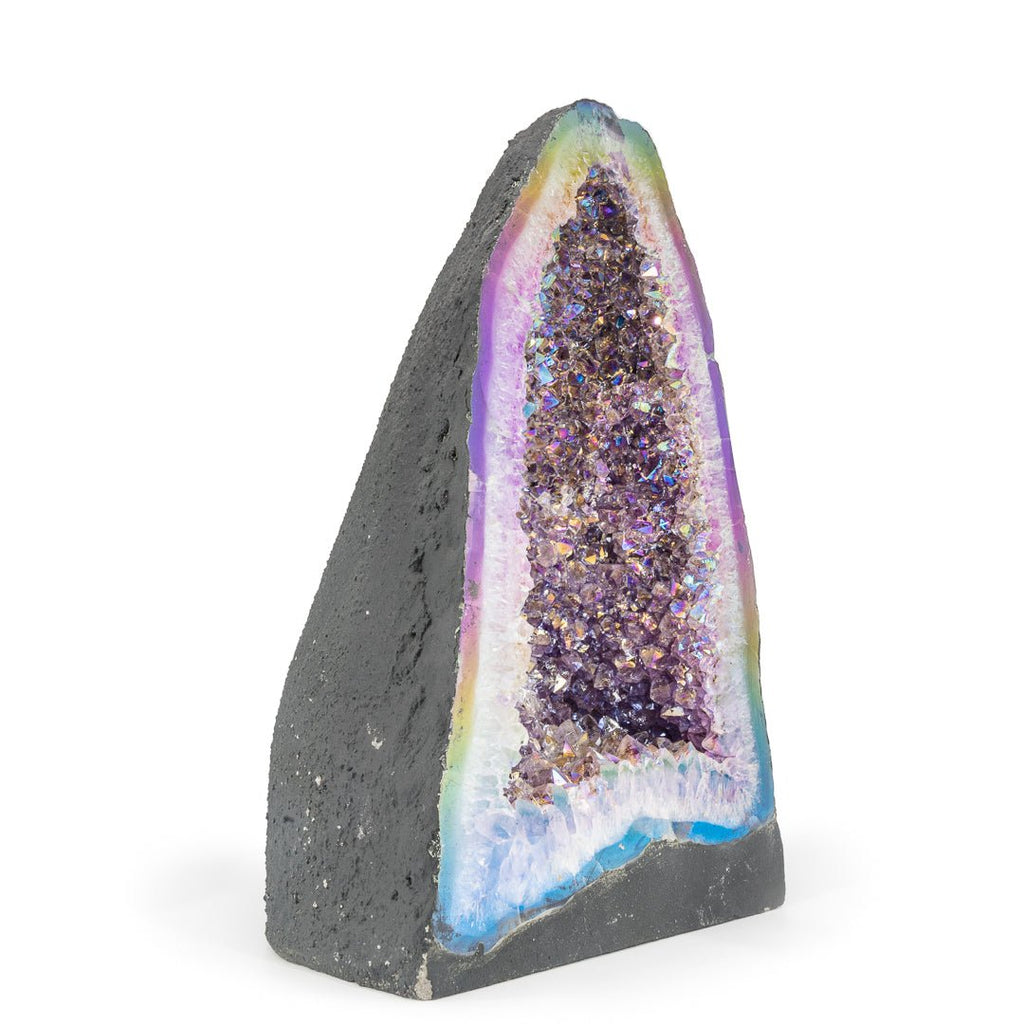 Aura Quartz 11.9 Inch 18.8lb Crystal Geode - Brazil - KKX-314 - Crystalarium