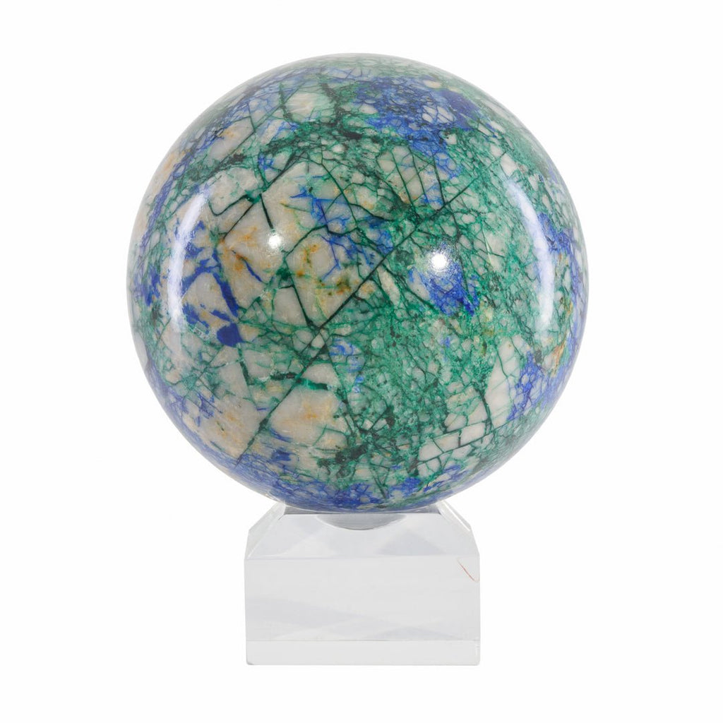 Azurite and Malachite 3 Inch 1.53lb Polished Crystal Sphere - Russia - KKL-008 - Crystalarium