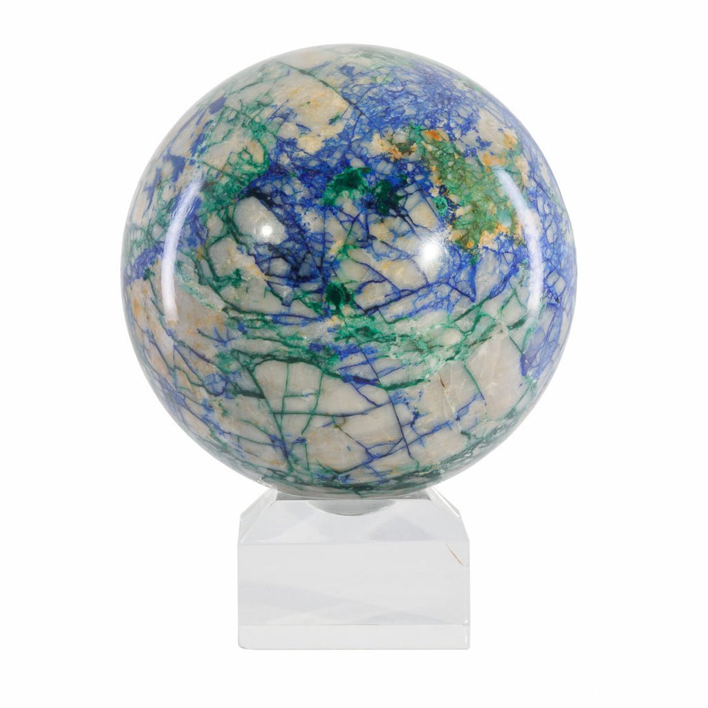 Azurite and Malachite 3 Inch 1.53lb Polished Crystal Sphere - Russia - KKL-008 - Crystalarium