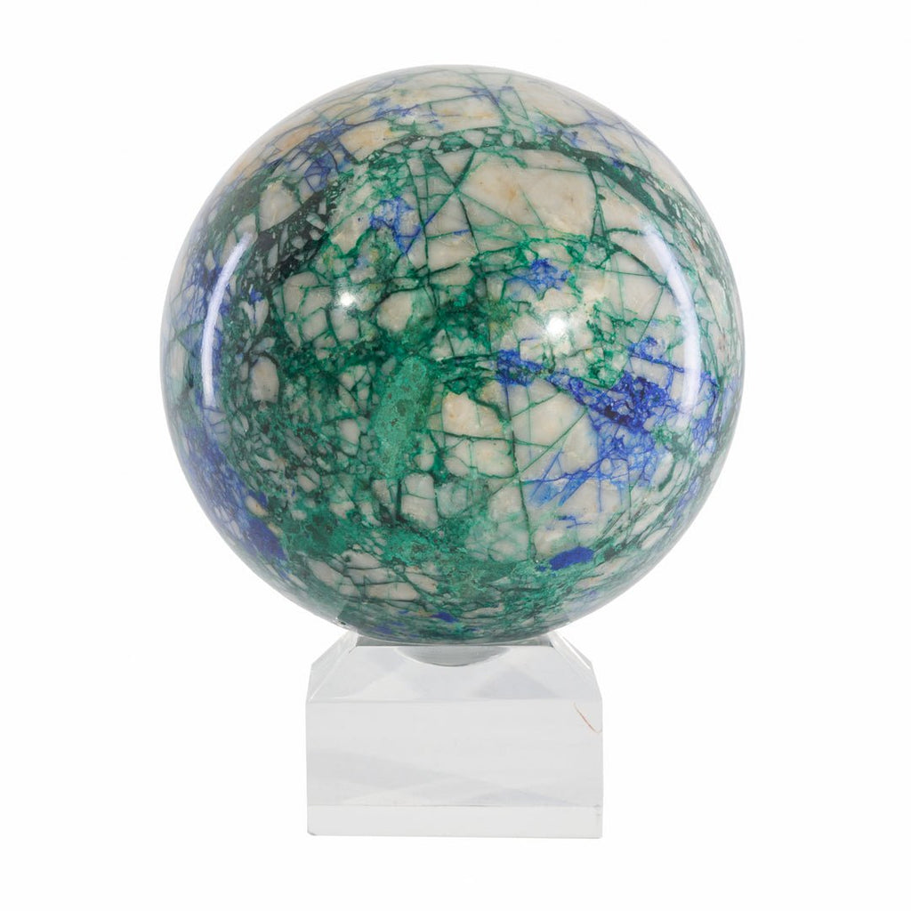 Azurite and Malachite 3 Inch 1.53lb Polished Crystal Sphere - Russia - KKL-008 - Crystalarium