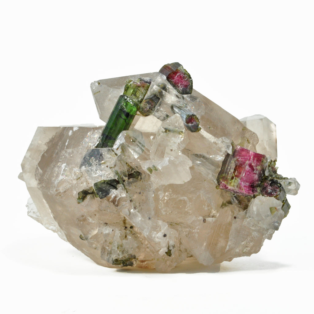 Watermelon Tourmaline in Quartz 3.8 inch 0.77 lbs Natural Crystal Cluster - Brazil - DDX-389 - Crystalarium