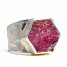 Ruby 17.12 mm 23.62 ct Natural Crystal Sterling Silver Handcrafted Ring - FFO-080 - Crystalarium