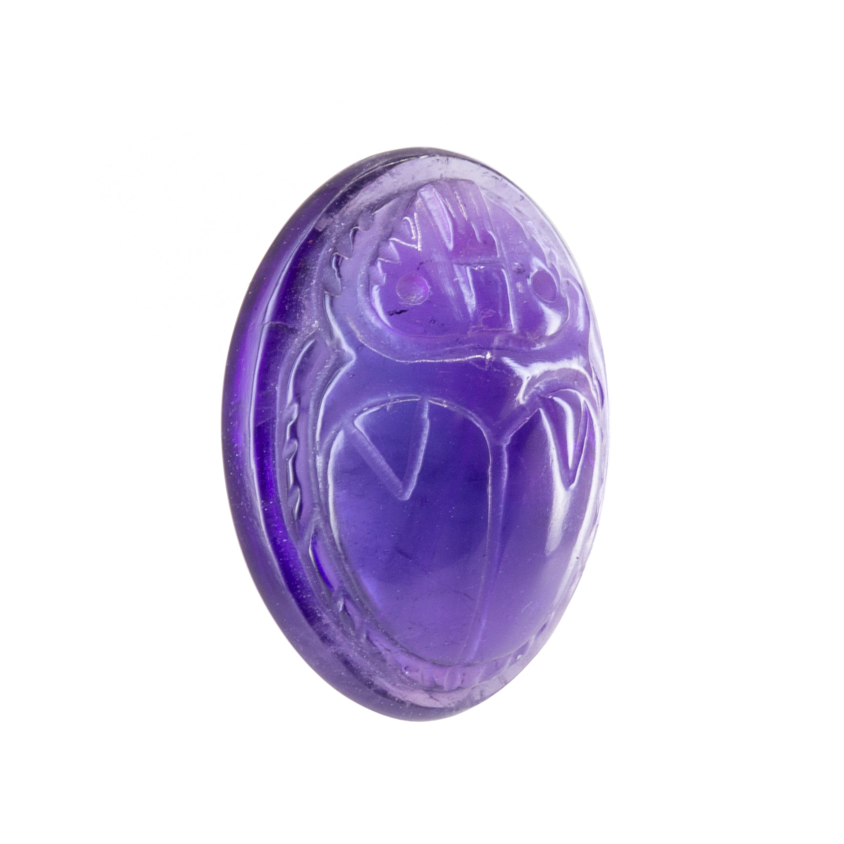 African Amethyst 11.53mm 15.3ct Carved Gemstone Scarab - BBF-012 - Crystalarium