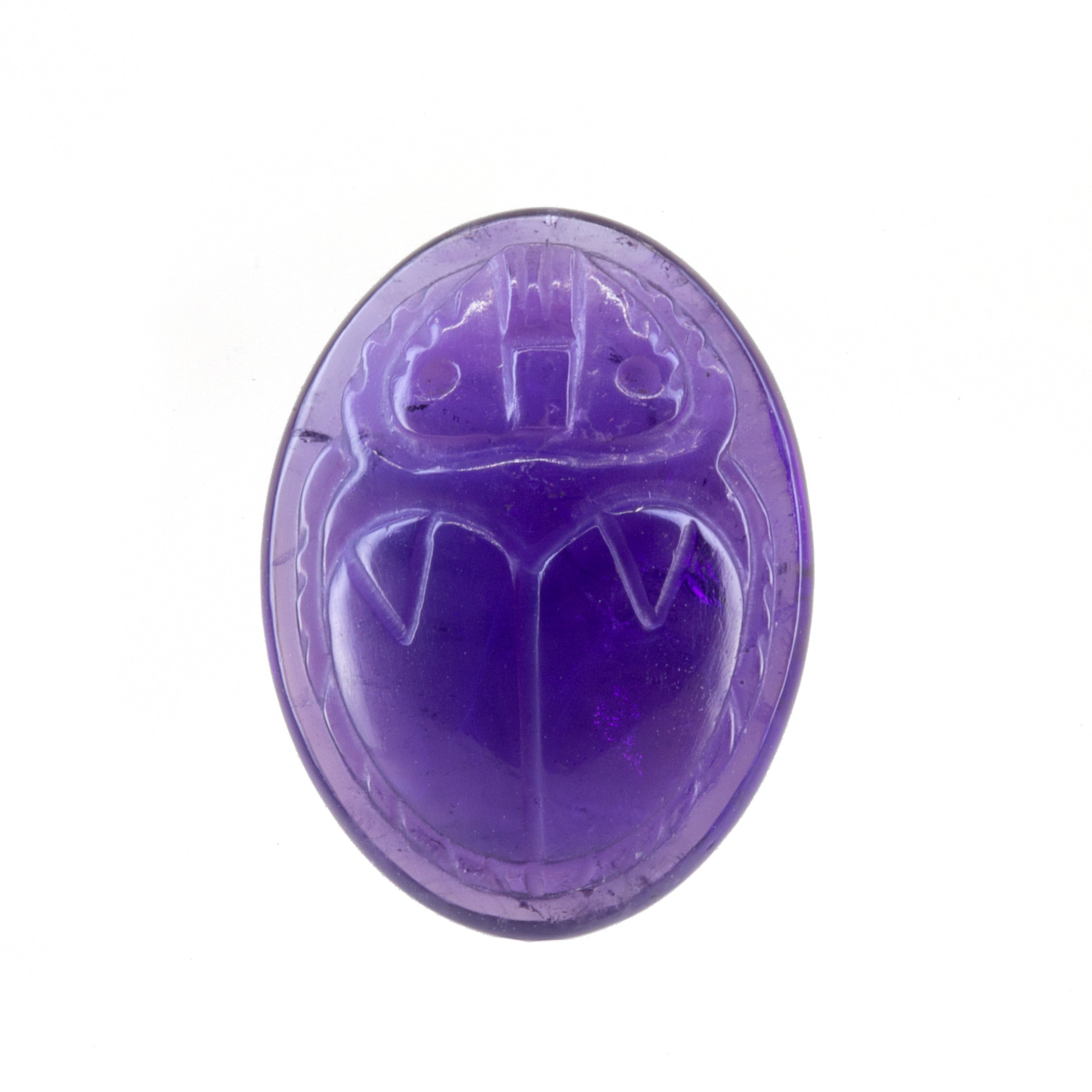 African Amethyst 11.53mm 15.3ct Carved Gemstone Scarab - BBF-012 - Crystalarium