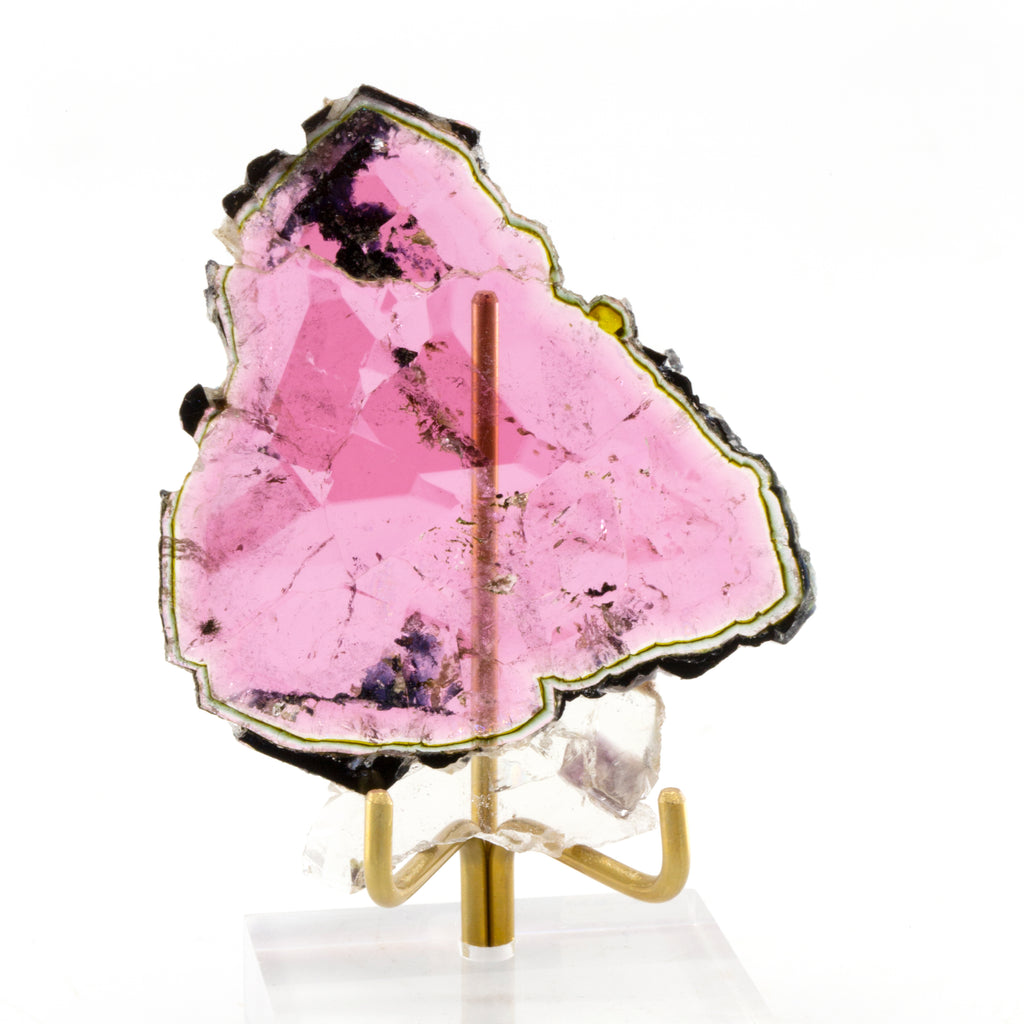 Liddicoatite Tourmaline 2.67 inch 16.4 gram Gem Crystal Slice - Madagascar - BBV-033A - Crystalarium