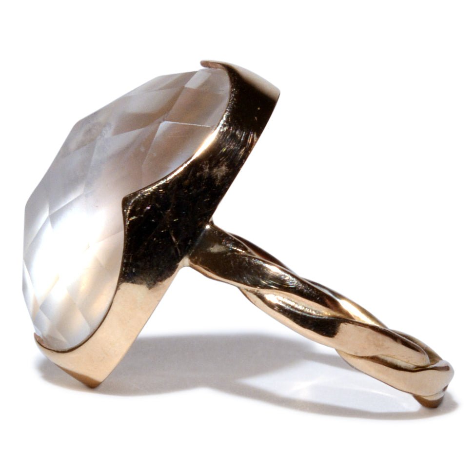 Moonstone 14.12ct Faceted 14K Handcrafted Ring - EEO-025 - Crystalarium