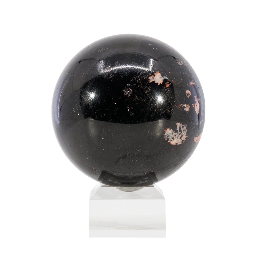 Black Tourmaline 2.97 inch 1.55lb Polished Crystal Sphere - India - CCL-218 - Crystalarium