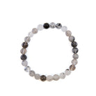 Black Tourmaline in Quartz 6mm Beaded Bracelet - JJW-031 - Crystalarium