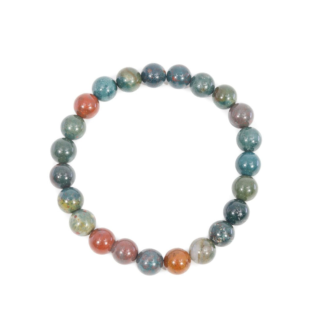 Bloodstone 8mm Beaded Bracelet - KKW-011 - Crystalarium