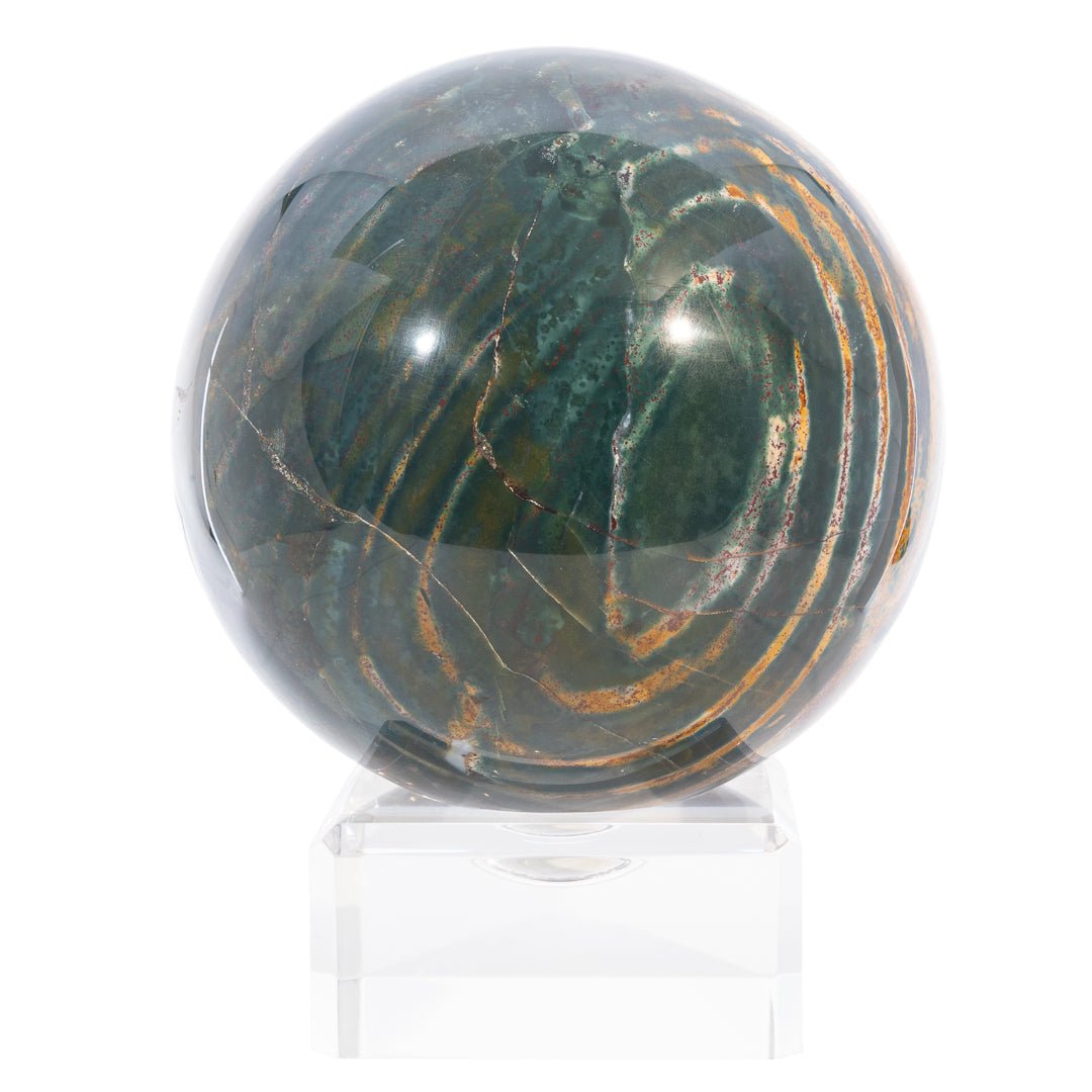 Bloodstone 6.65 Inch 13.95lb Polished Crystal Sphere - India - LLL-001 - Crystalarium