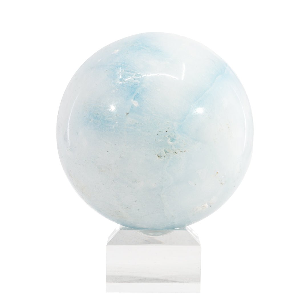 Blue Aragonite 3.08 Inch 1.43lb Polished Crystal Sphere - China - VL-093A - Crystalarium