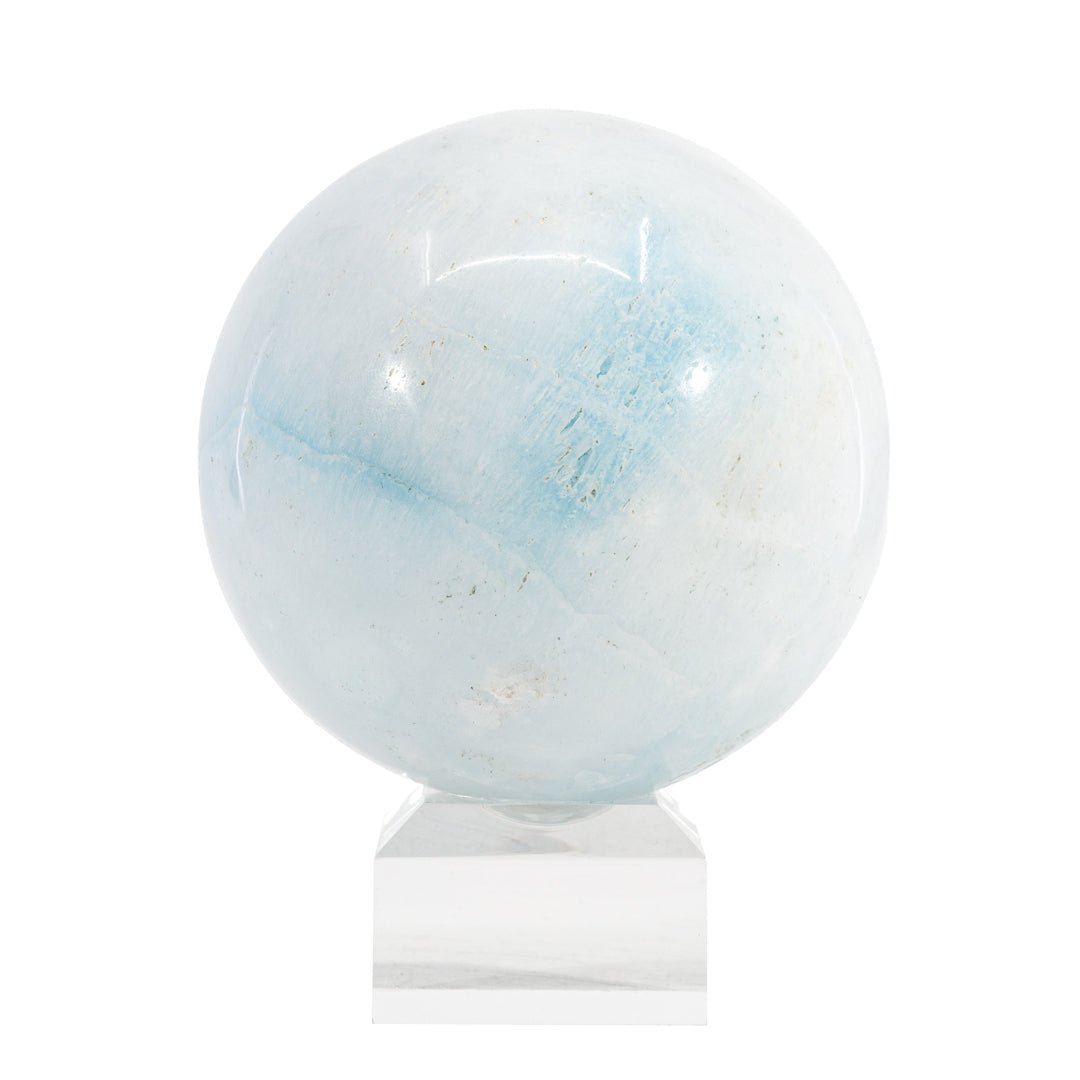 Blue Aragonite 3.08 Inch 1.43lb Polished Crystal Sphere - China - VL-093A - Crystalarium