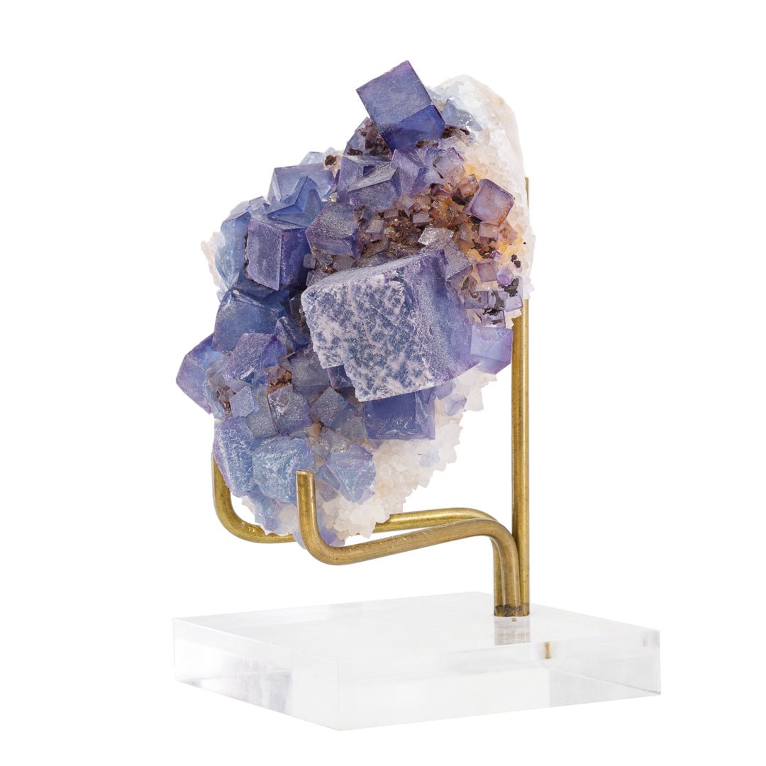 Blue Fluorite on Quartz 3.4 Inch .6lb Natural Crystal Specimen - Blanchard Mine, New Mexico - KKX-279 - Crystalarium
