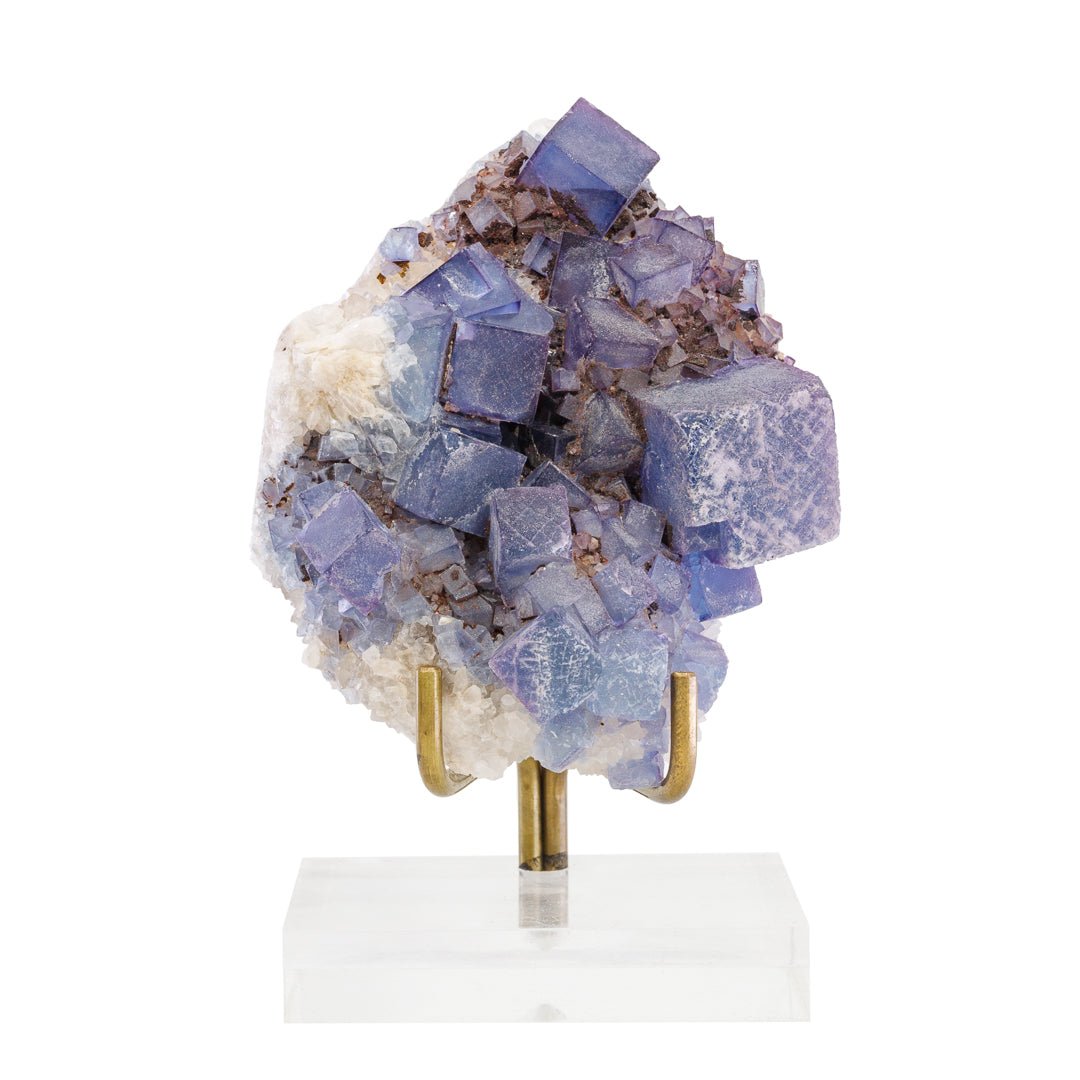 Blue Fluorite on Quartz 3.4 Inch .6lb Natural Crystal Specimen - Blanchard Mine, New Mexico - KKX-279 - Crystalarium