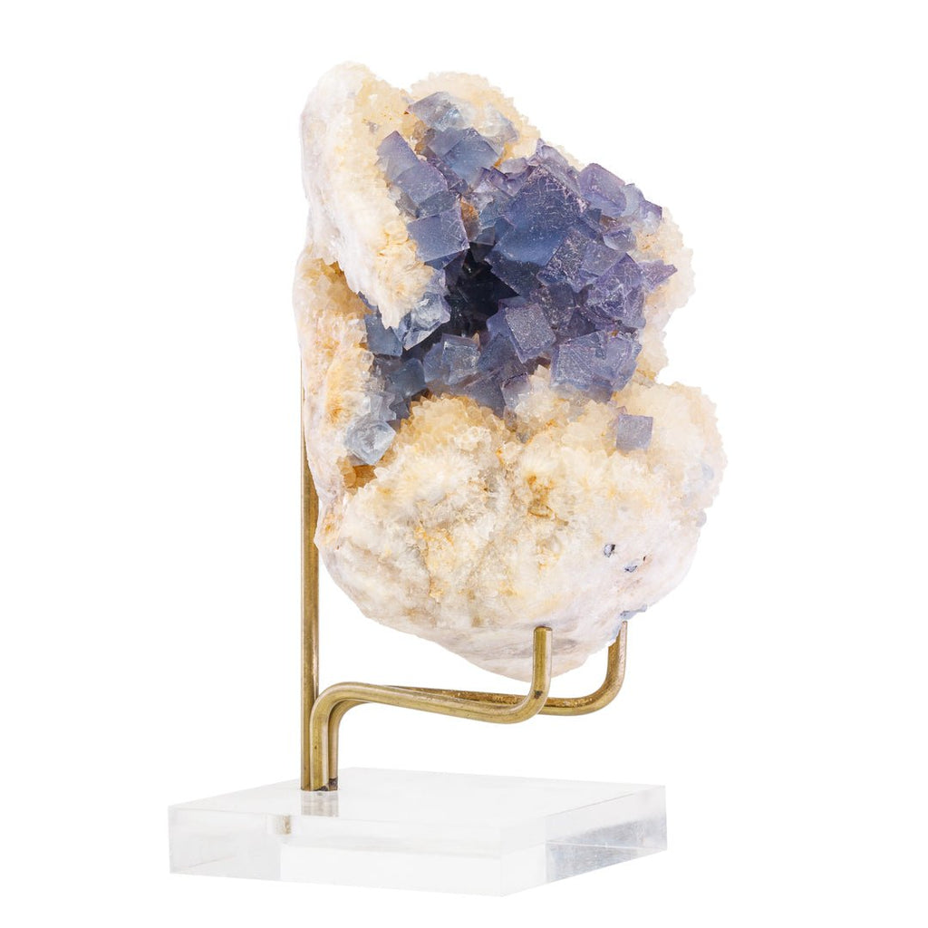 Blue Fluorite on Quartz 4 Inch 1.15lb Natural Crystal Specimen - Blanchard Mine, New Mexico - KKX-280 - Crystalarium