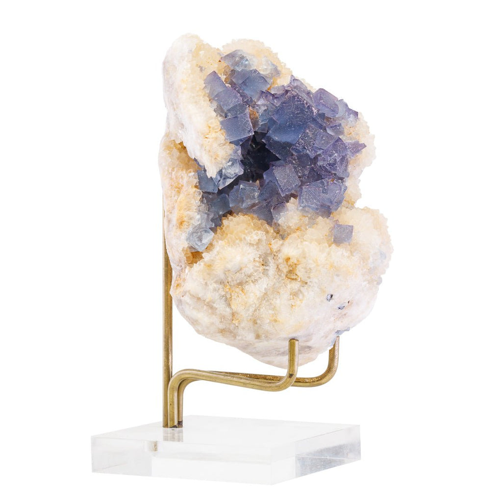 Blue Fluorite on Quartz 4 Inch 1.15lb Natural Crystal Specimen - Blanchard Mine, New Mexico - KKX-280 - Crystalarium