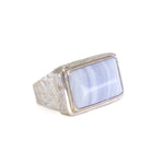 Blue Lace Agate 12.24 Carat Sterling Silver Handcrafted Ring - yo-307 - Crystalarium