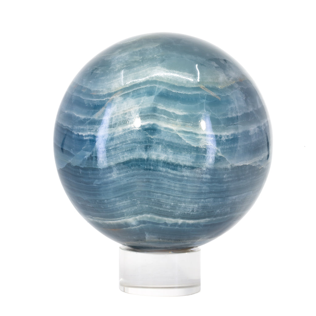 Blue Onyx 3.2lb 3.9 inch Polished Crystal Sphere - Argentina - JJL-048 - Crystalarium